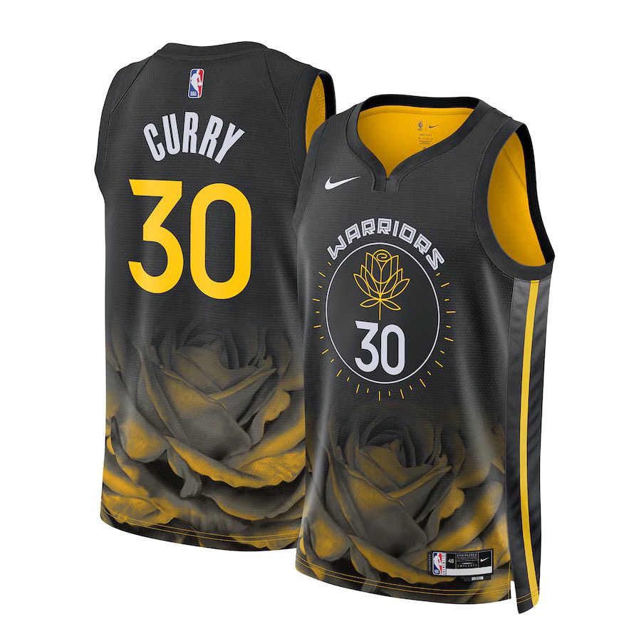Men Golden State Warriors 30 Stephen Curry Nike Black City Edition 2022-23 Swingman NBA Jersey